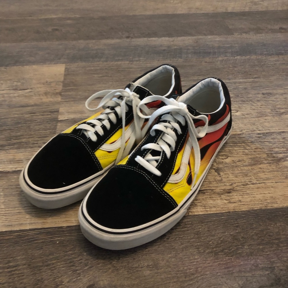 Vans Old Skool Flames Skate Shoe Size 12 (W) / 10.5 (M) - Gently Worn